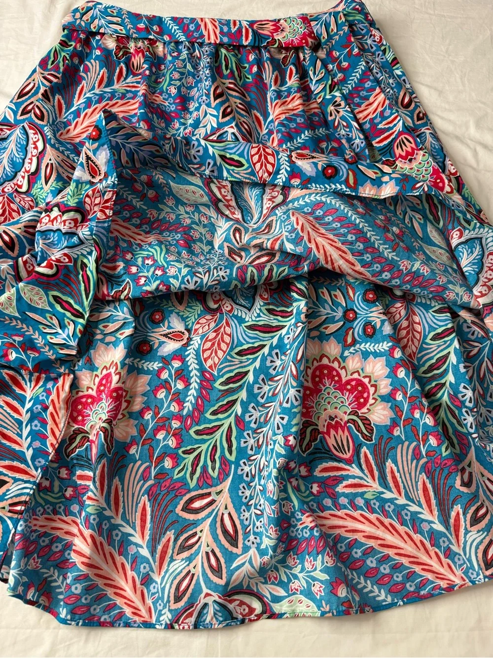 Talbots XL Paisley Botanical Cotton Poplin Matching Set Blouse Skirt